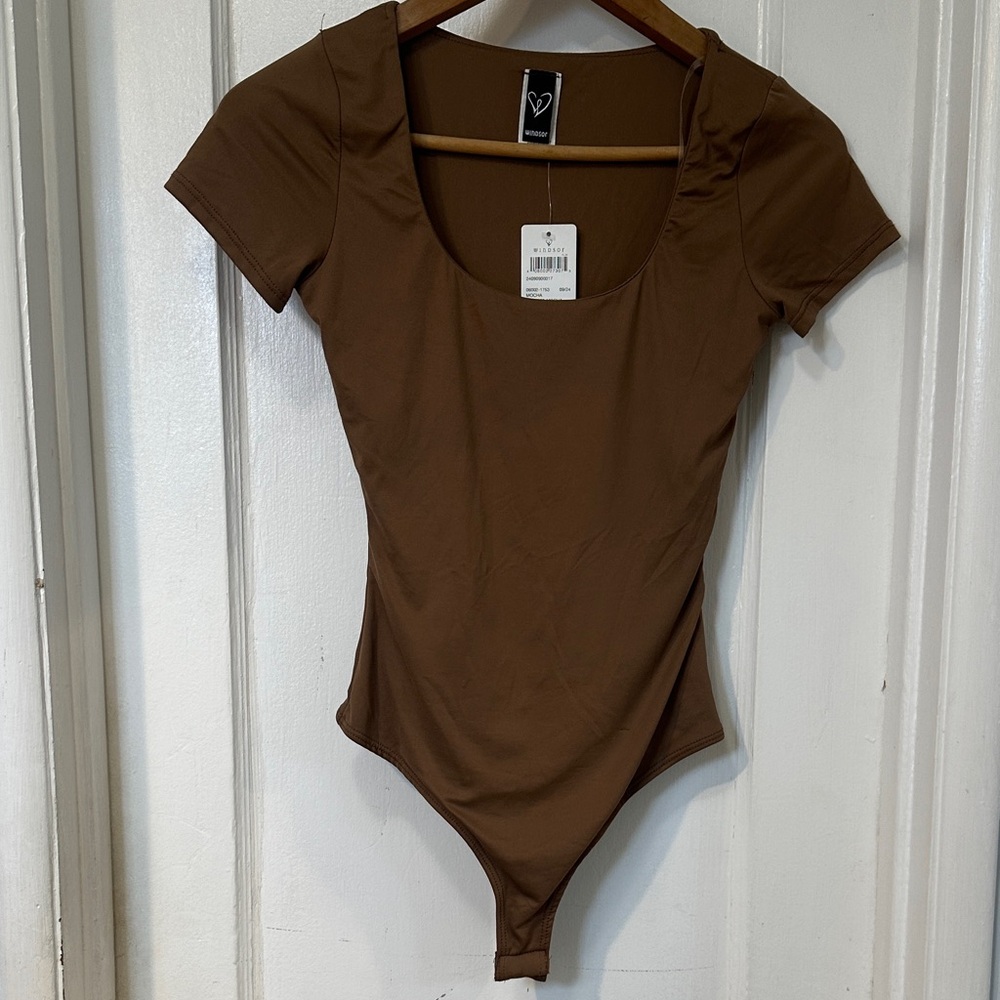 Windsor Brown Scoop Neck Bodysuit